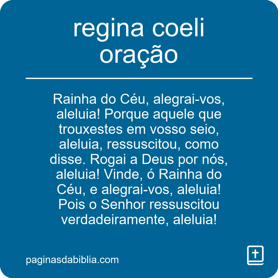 regina coeli oração