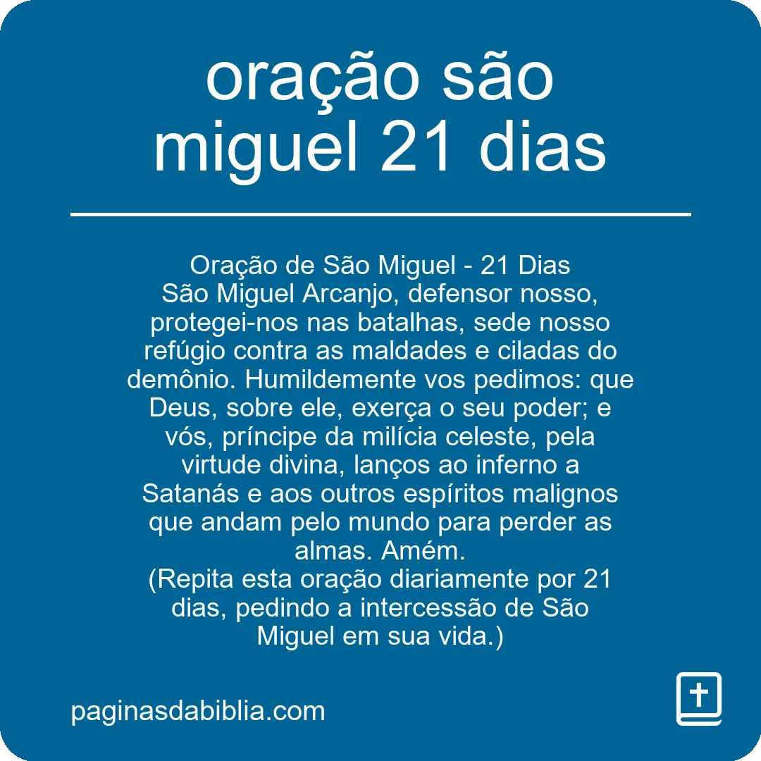 oração são miguel 21 dias