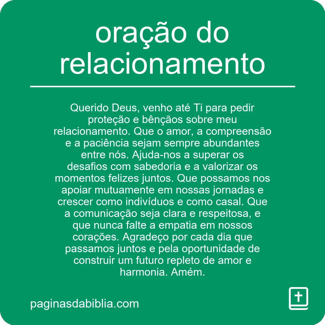 oração do relacionamento