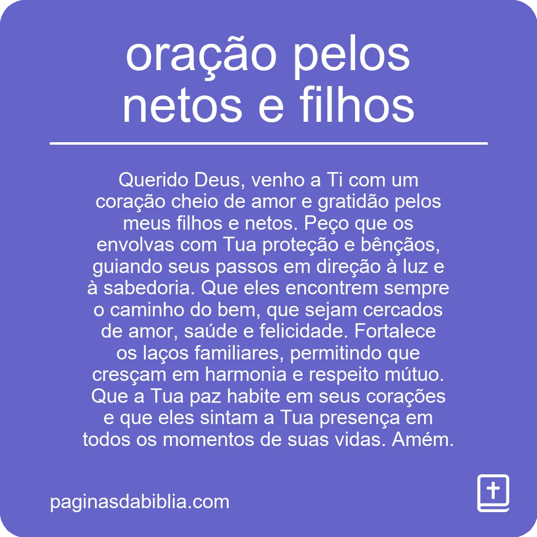 oração pelos netos e filhos