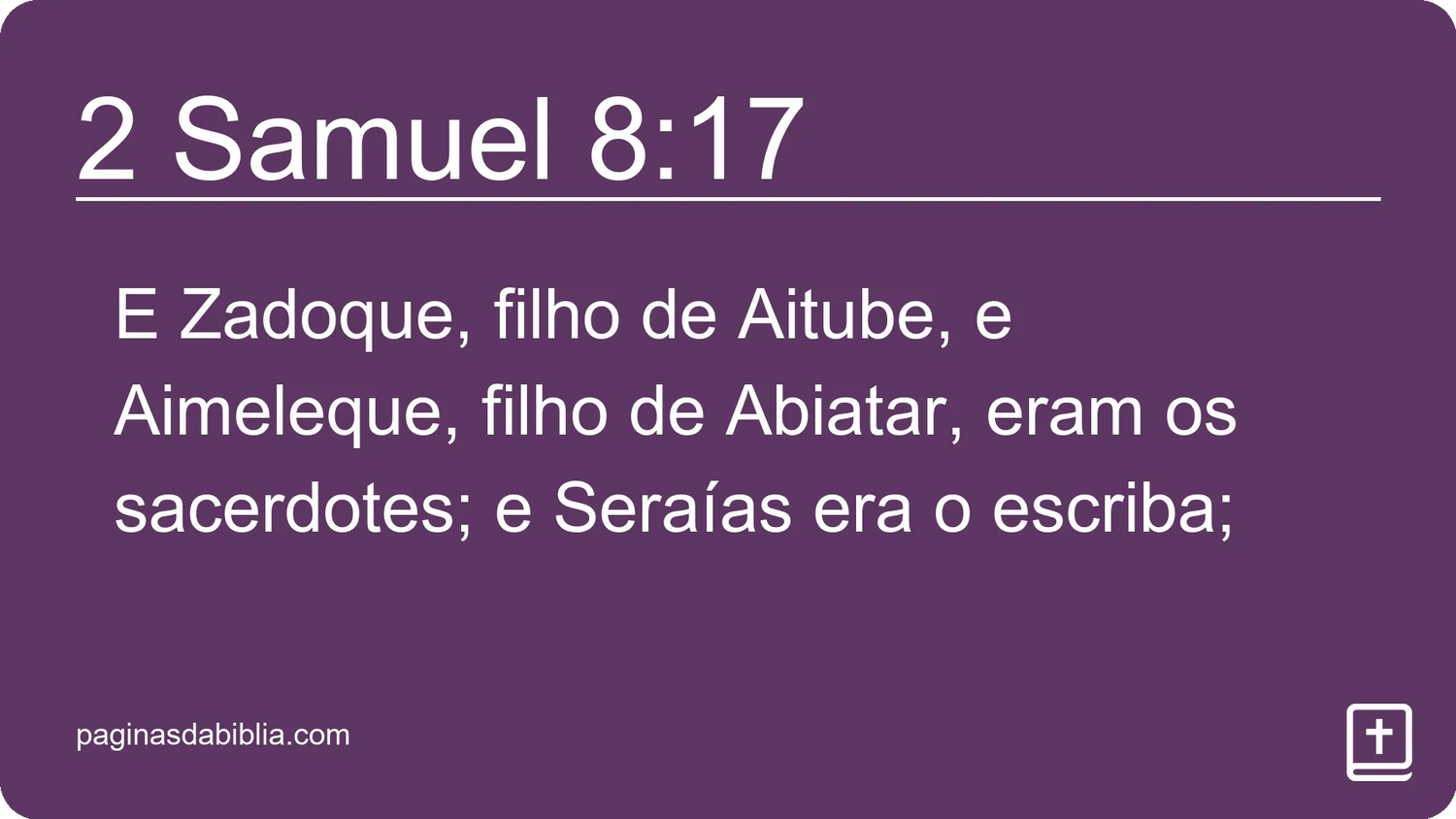 2 Samuel 8:17