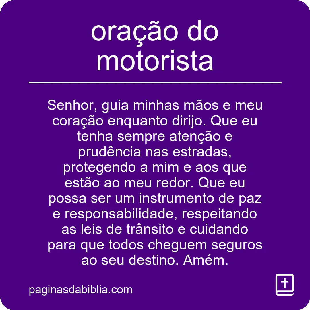 oração do motorista