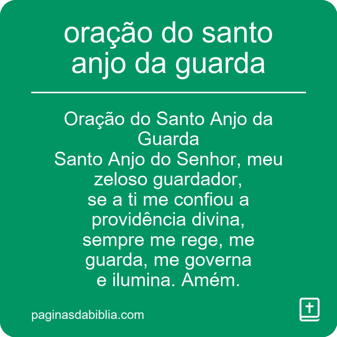 oração do santo anjo da guarda