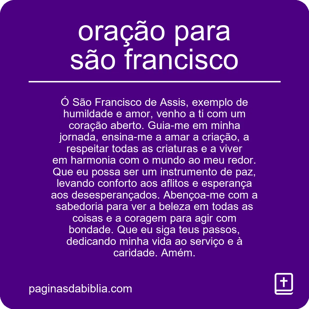 oração para são francisco