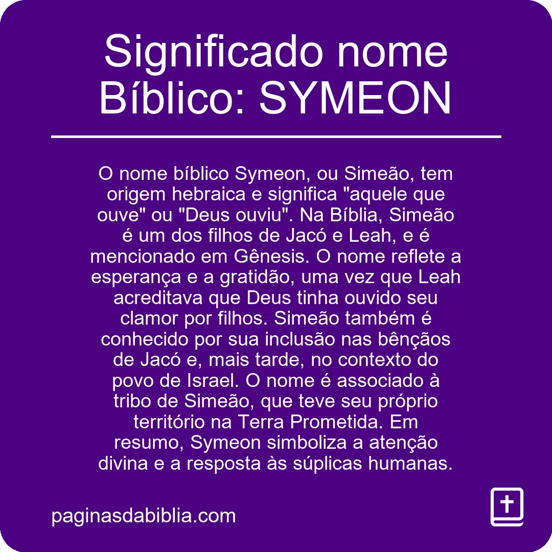 Significado nome Bíblico: SYMEON