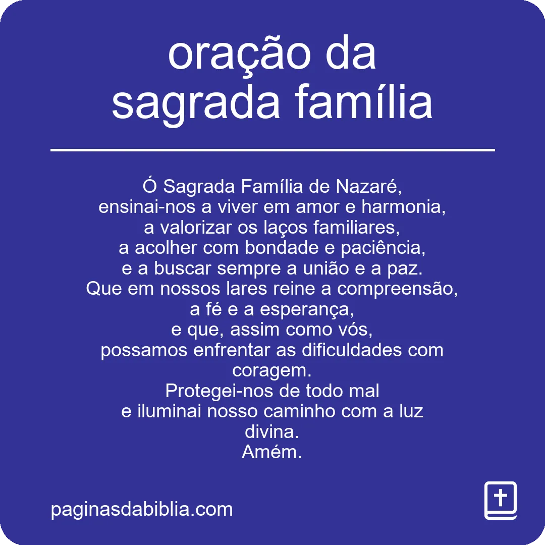 oração da sagrada família