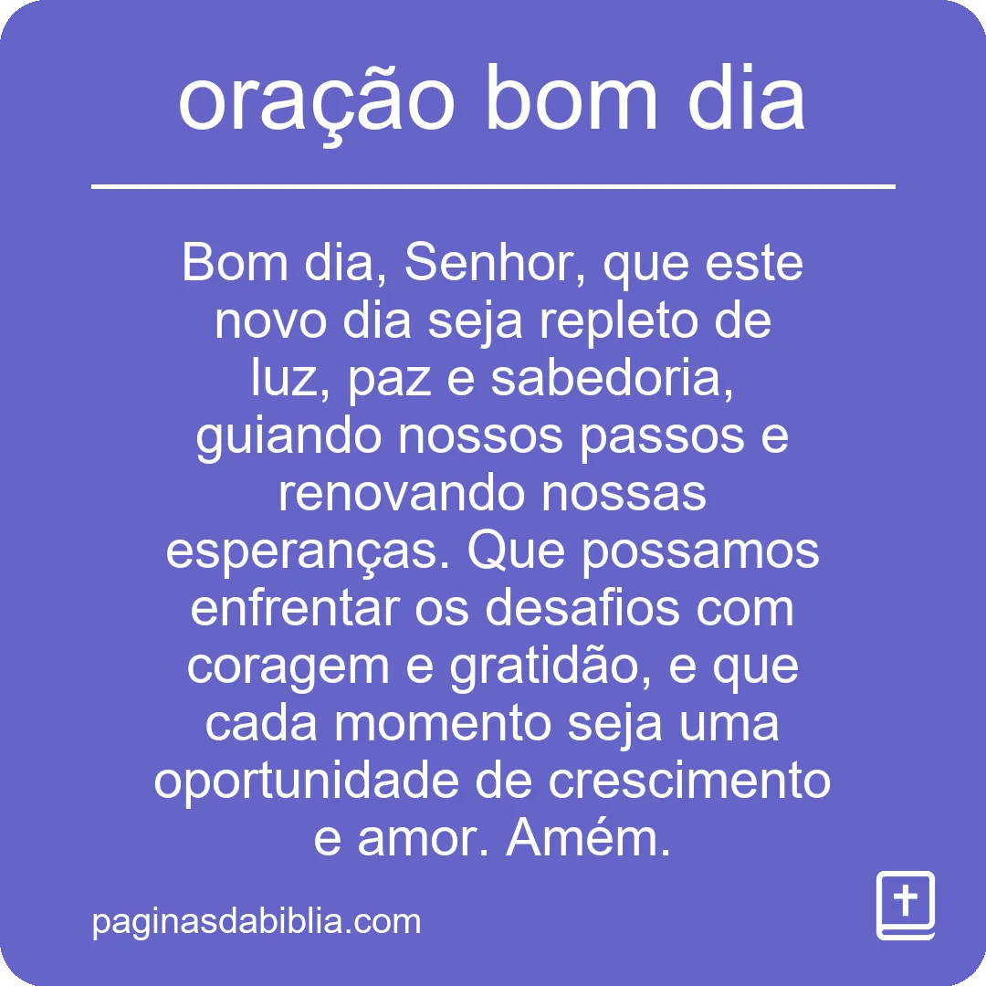 oração bom dia