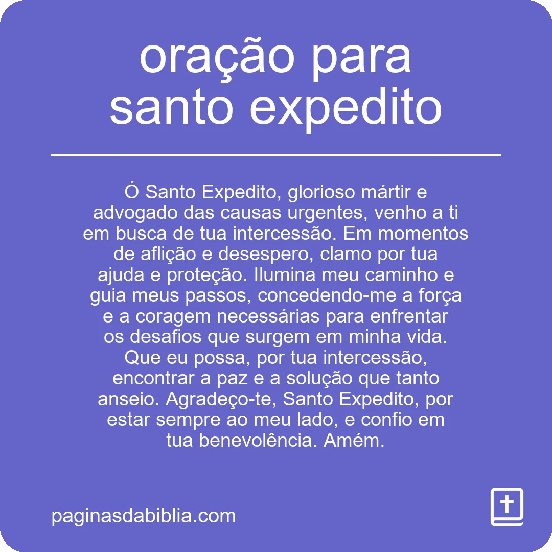 oração para santo expedito