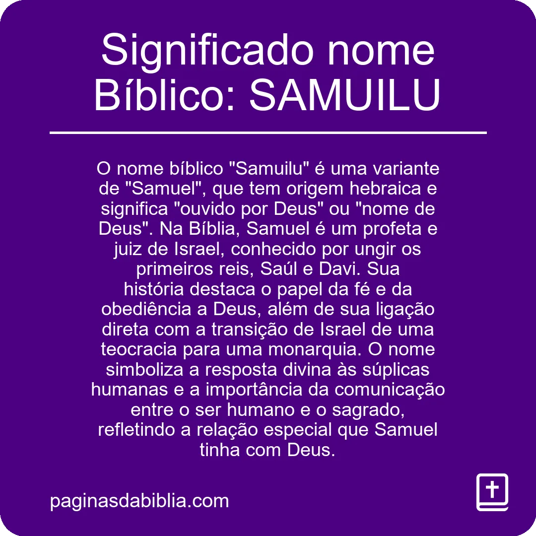 Significado nome Bíblico: SAMUILU