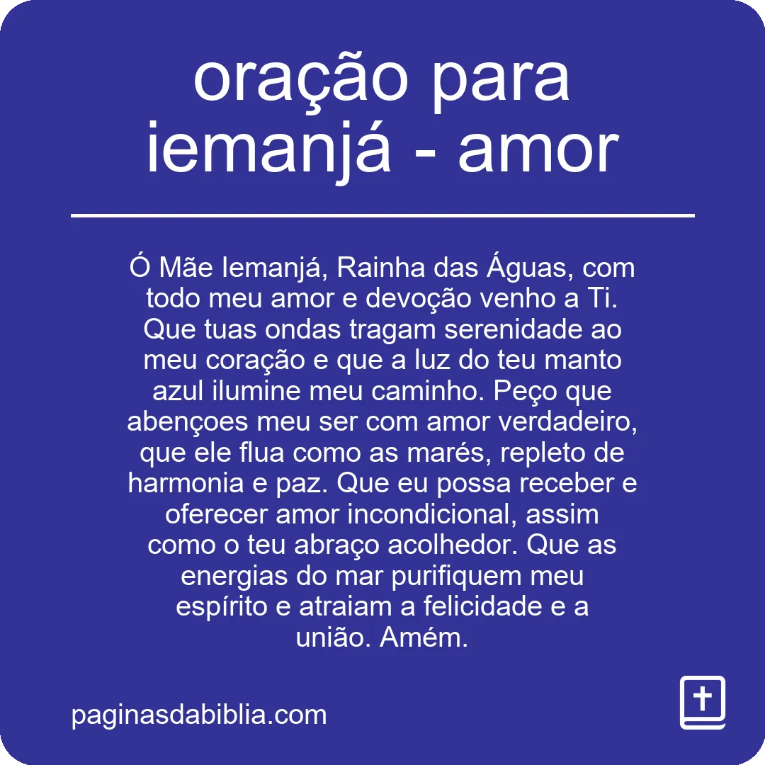 oração para iemanjá - amor