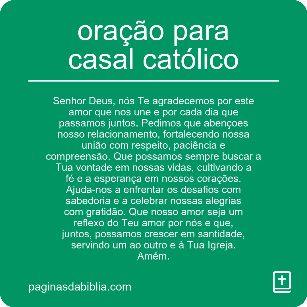 oração para casal católico