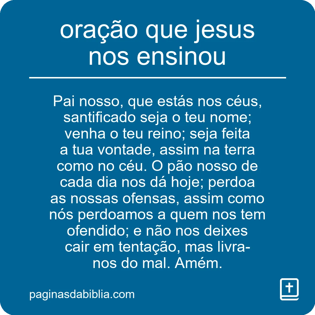 oração que jesus nos ensinou