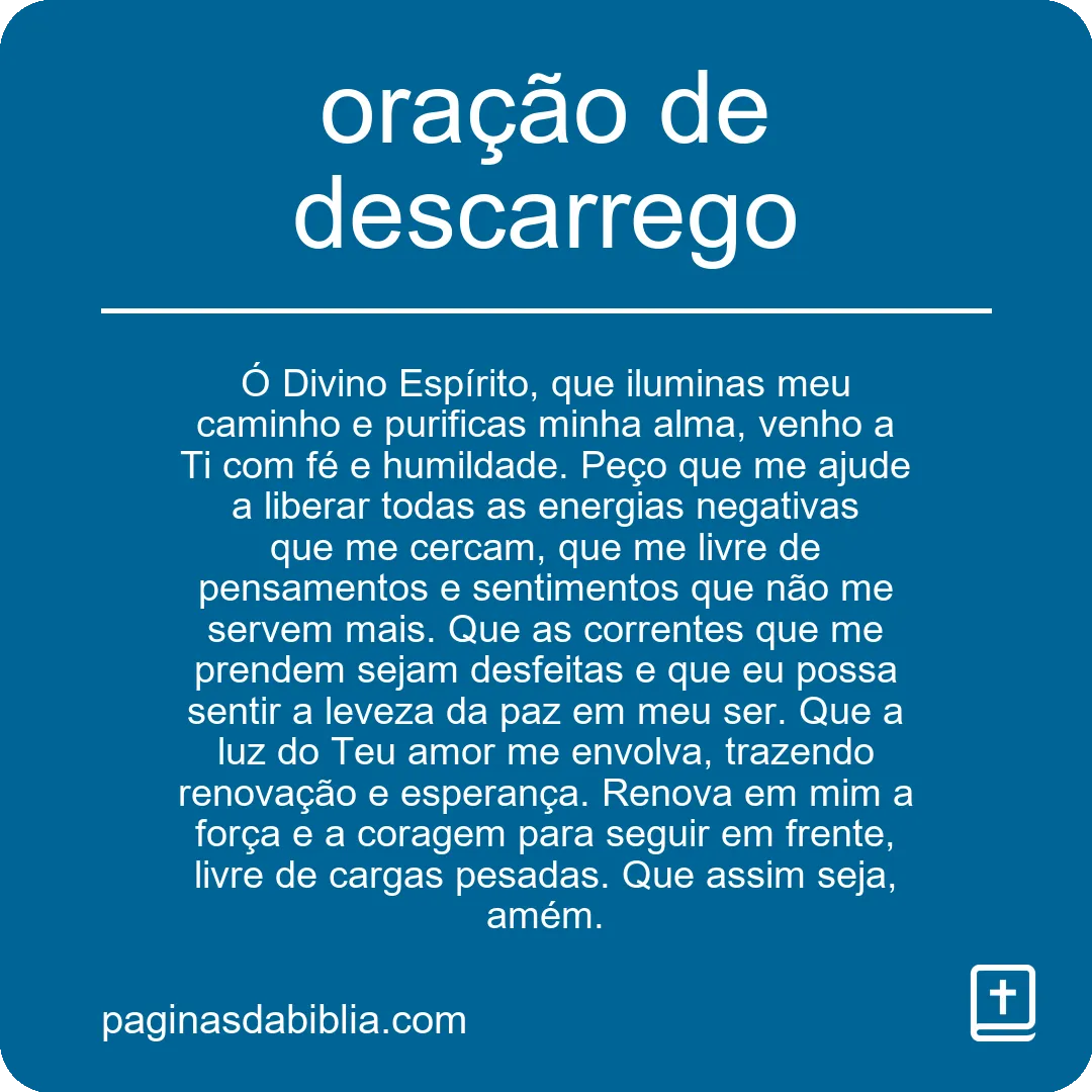 oração de descarrego