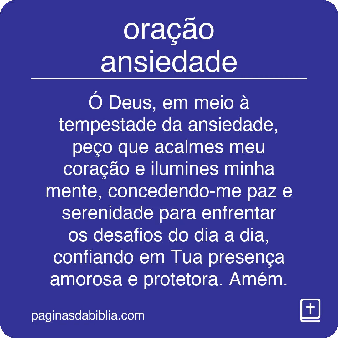 oração ansiedade