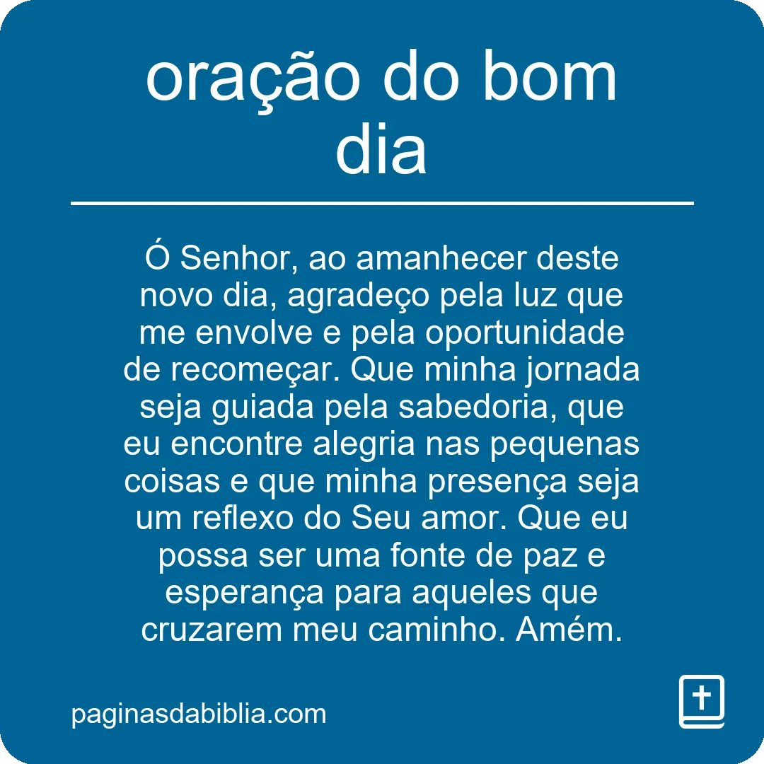 oração do bom dia