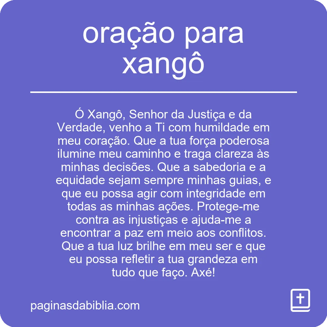 oração para xangô