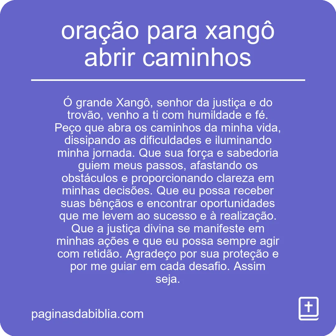 oração para xangô abrir caminhos