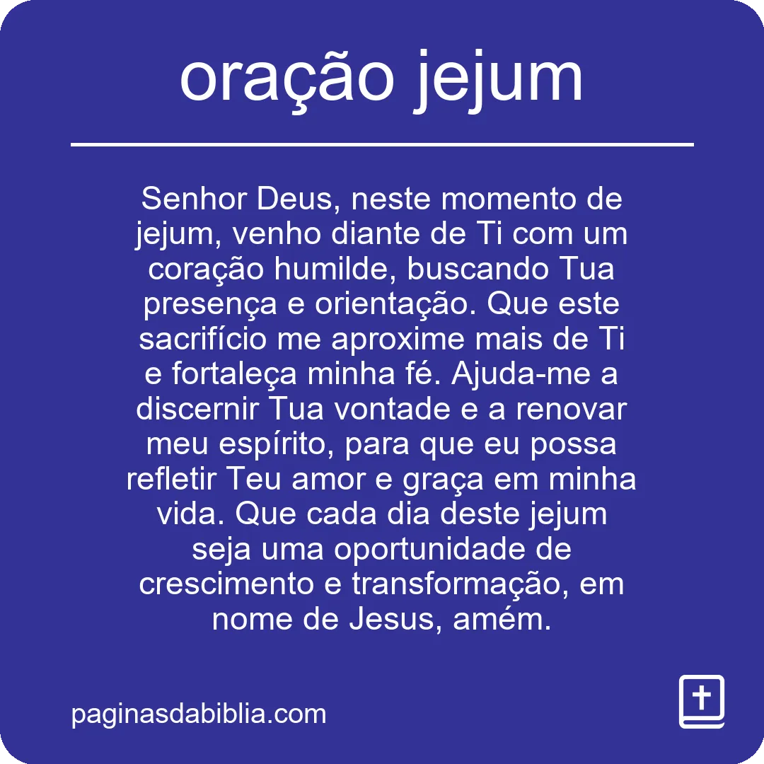 oração jejum