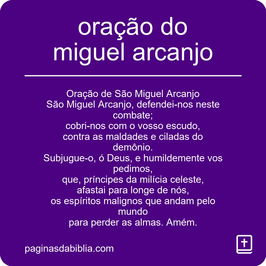 oração do miguel arcanjo