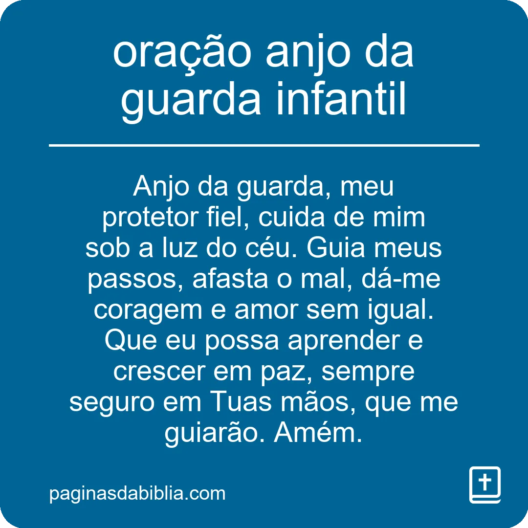 oração anjo da guarda infantil