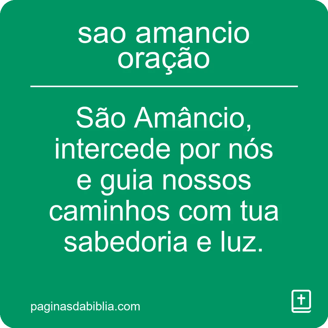 sao amancio oração