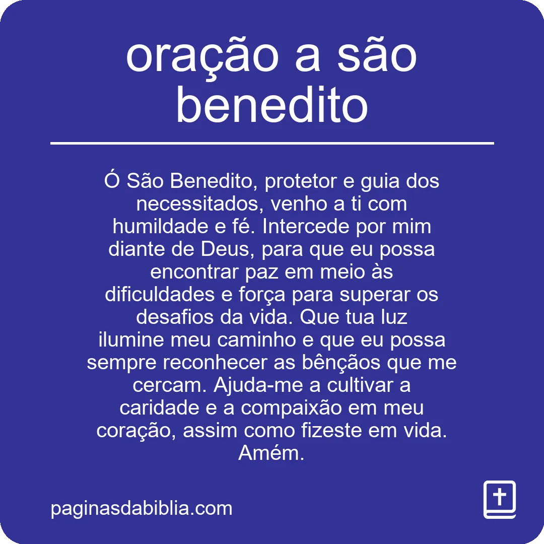 oração a são benedito