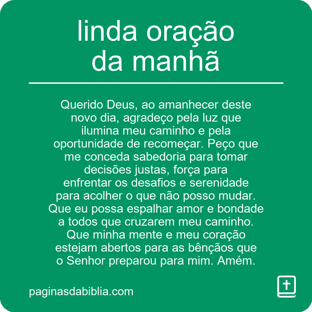 linda oração da manhã