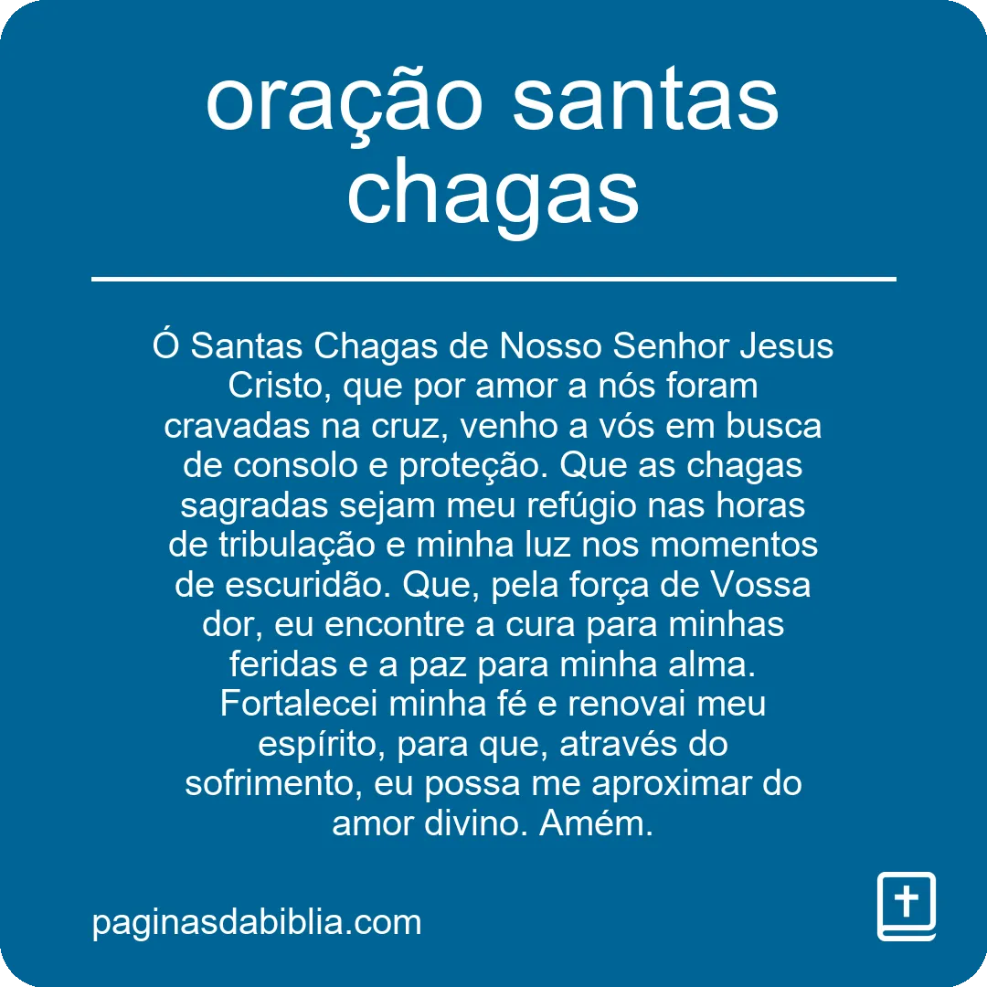 oração santas chagas