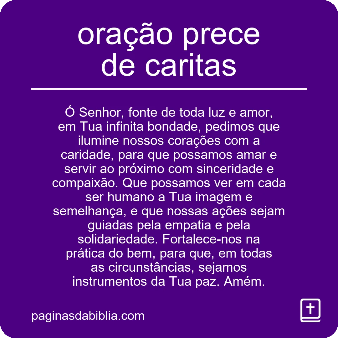 oração prece de caritas