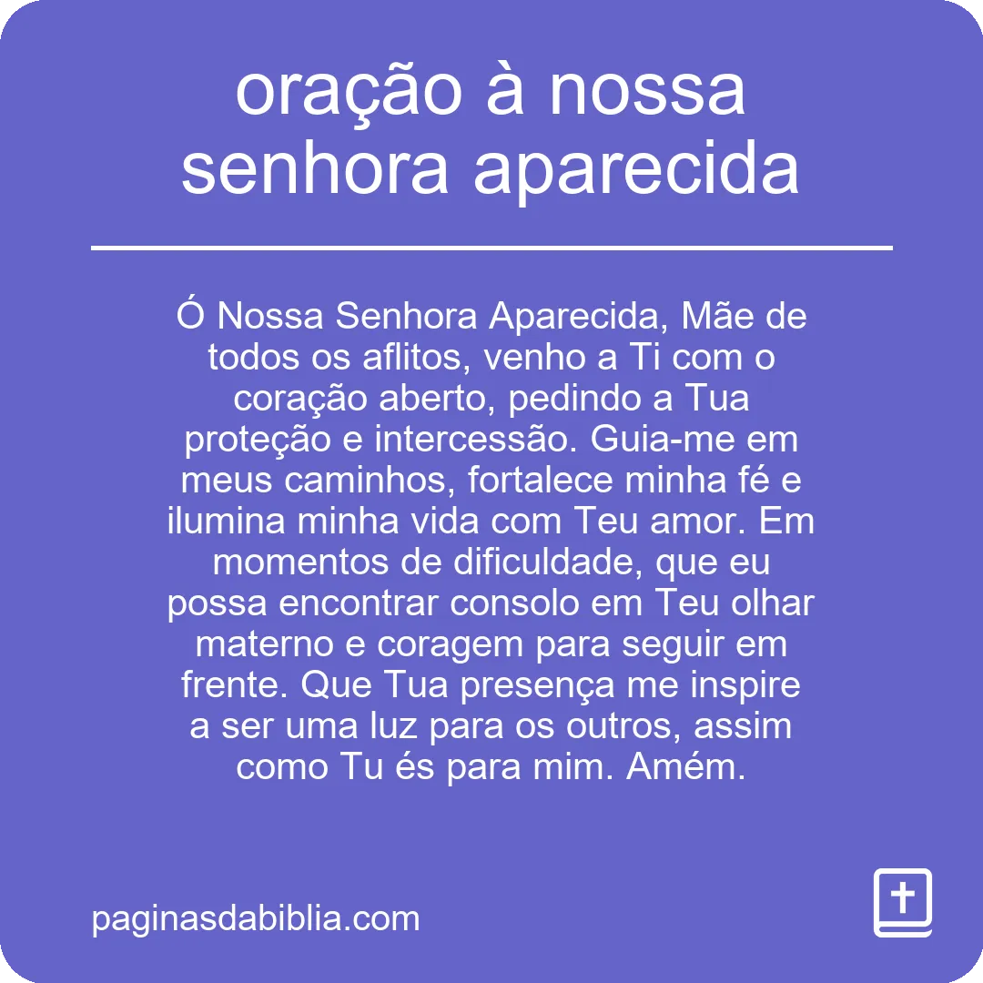 oração à nossa senhora aparecida