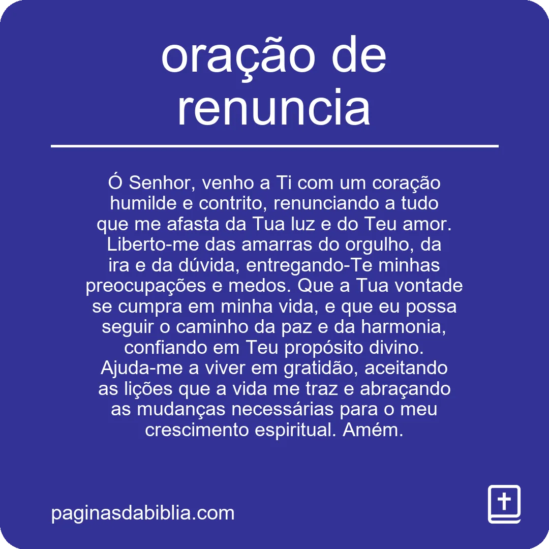 oração de renuncia