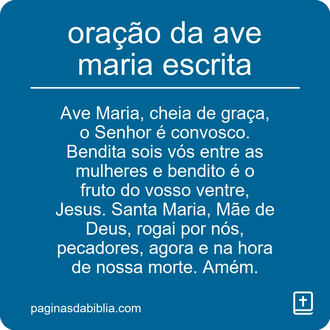 oração da ave maria escrita