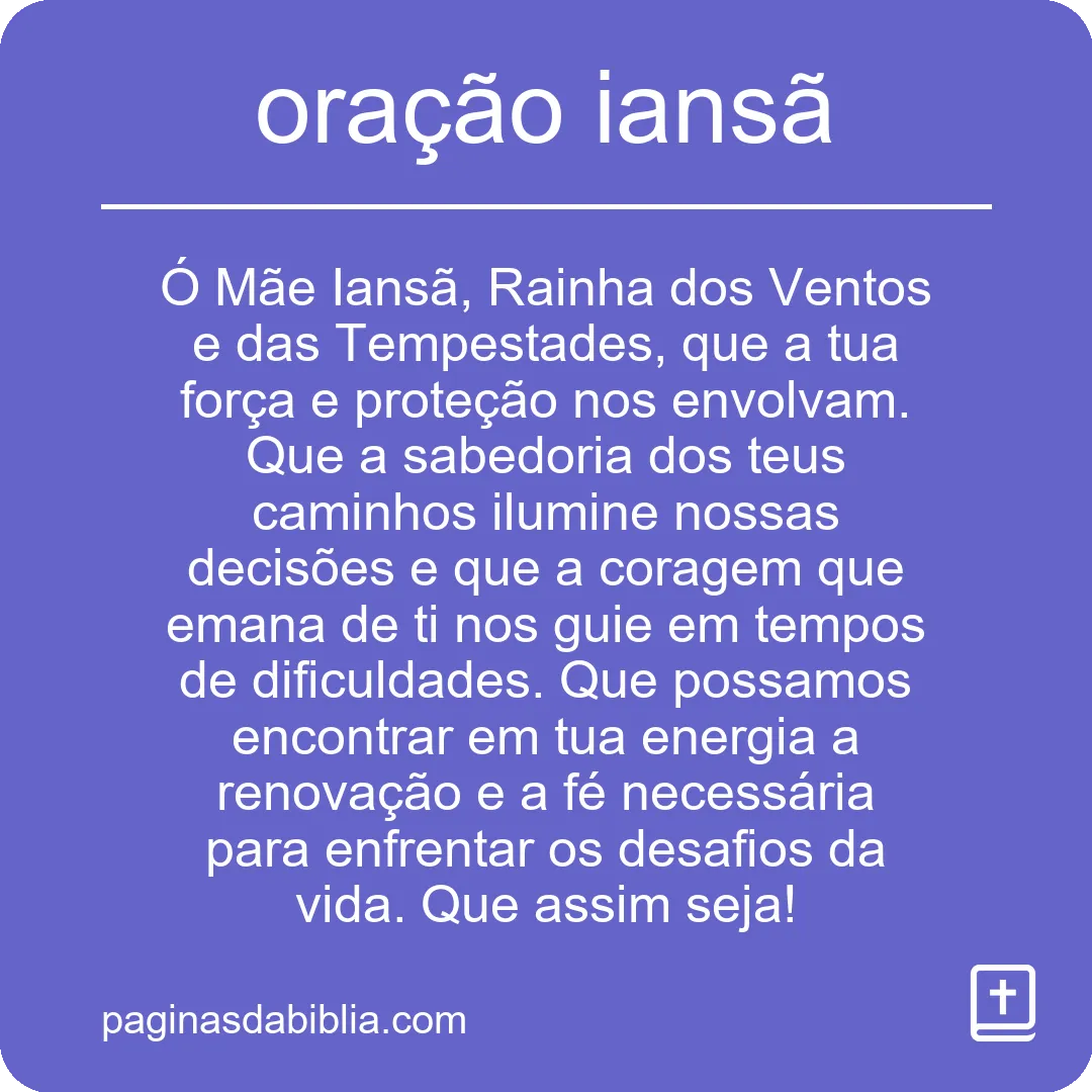 oração iansã