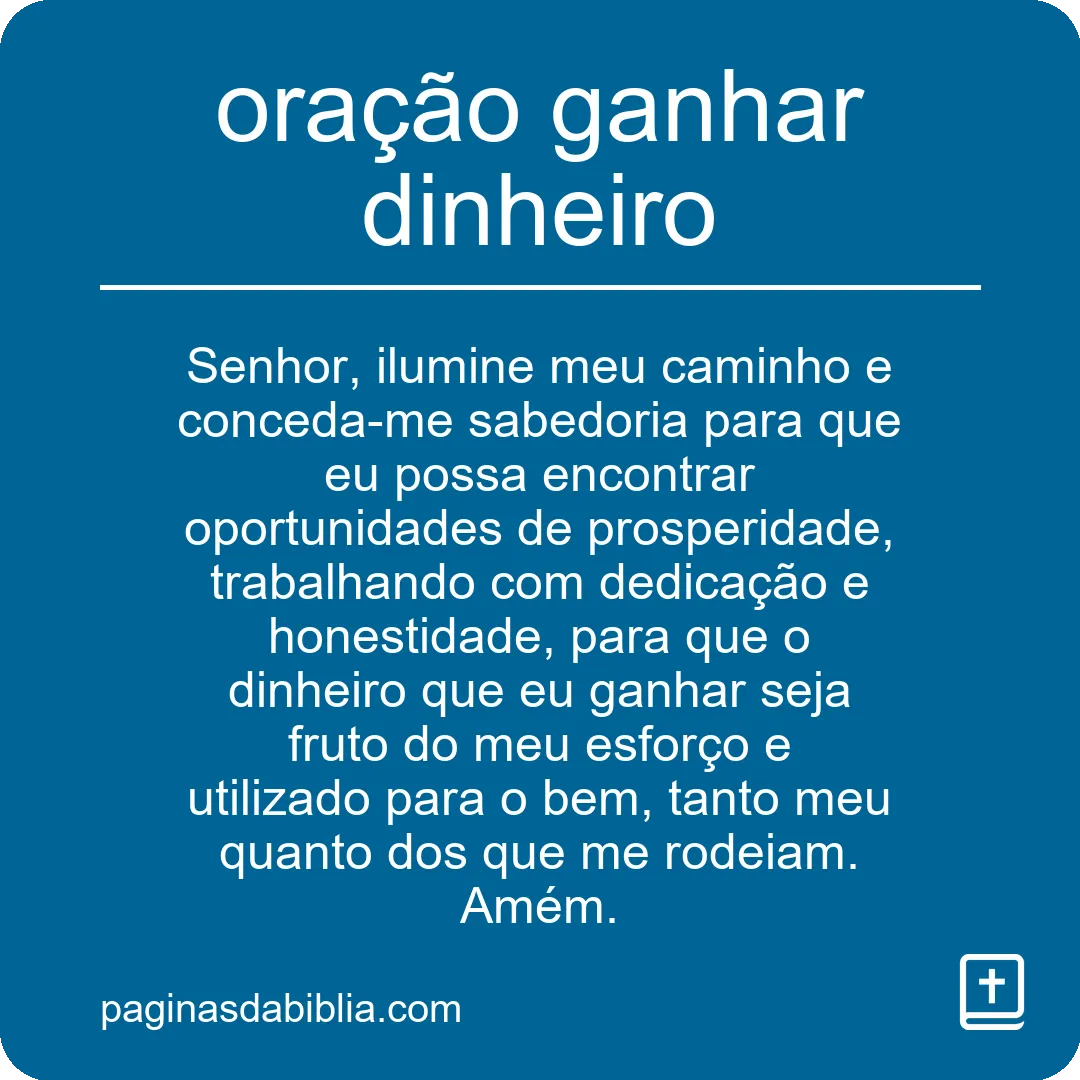 oração ganhar dinheiro