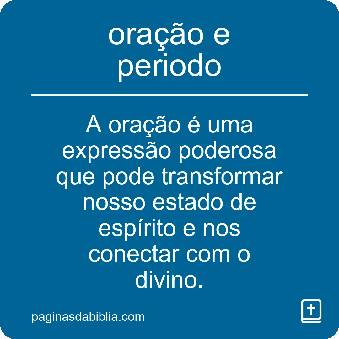 oração e periodo