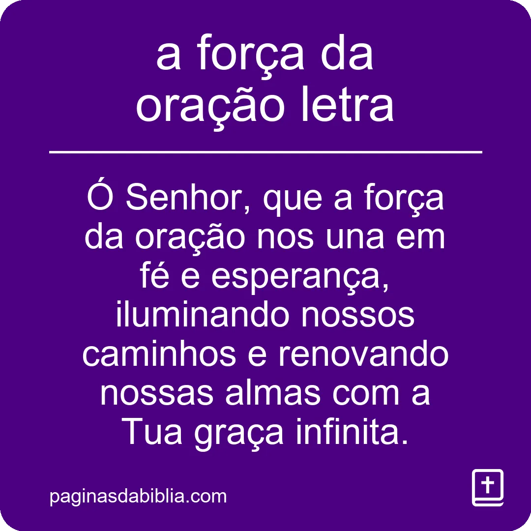 a força da oração letra