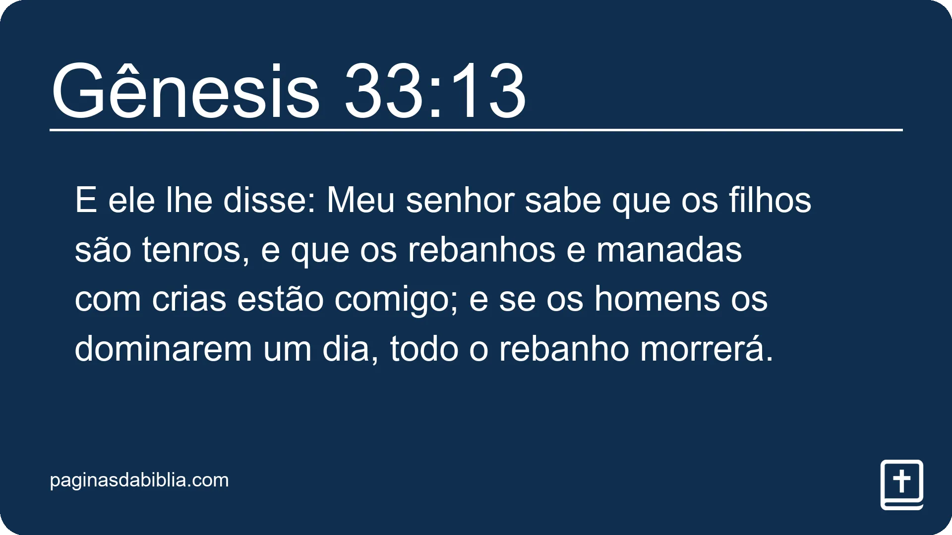 Gênesis 33:13