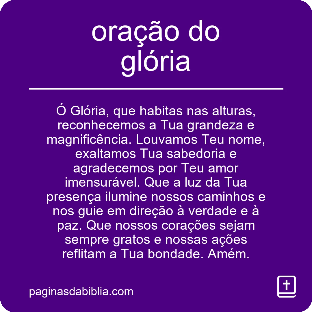 oração do glória