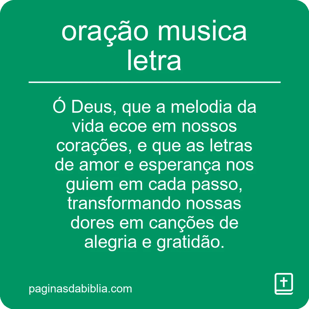 oração musica letra