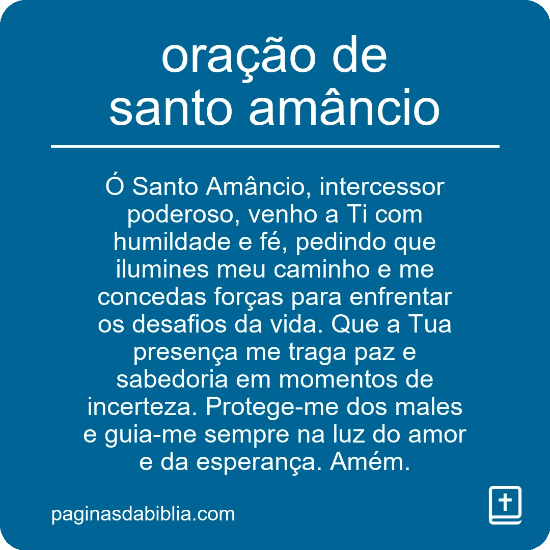 oração de santo amâncio