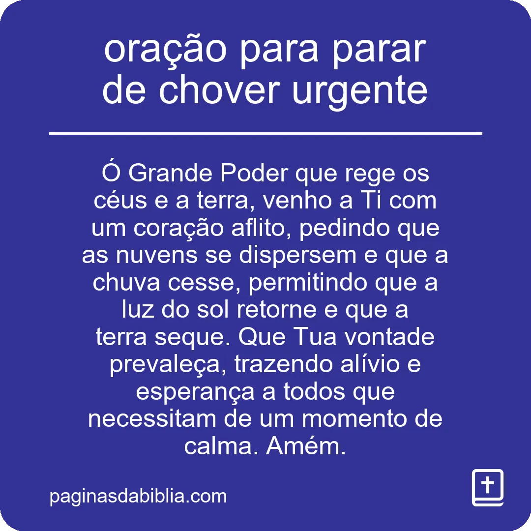 oração para parar de chover urgente