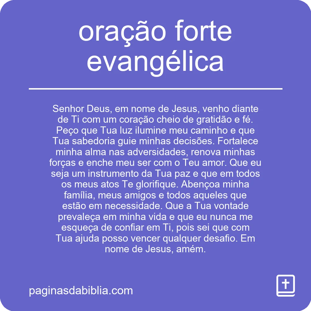 oração forte evangélica