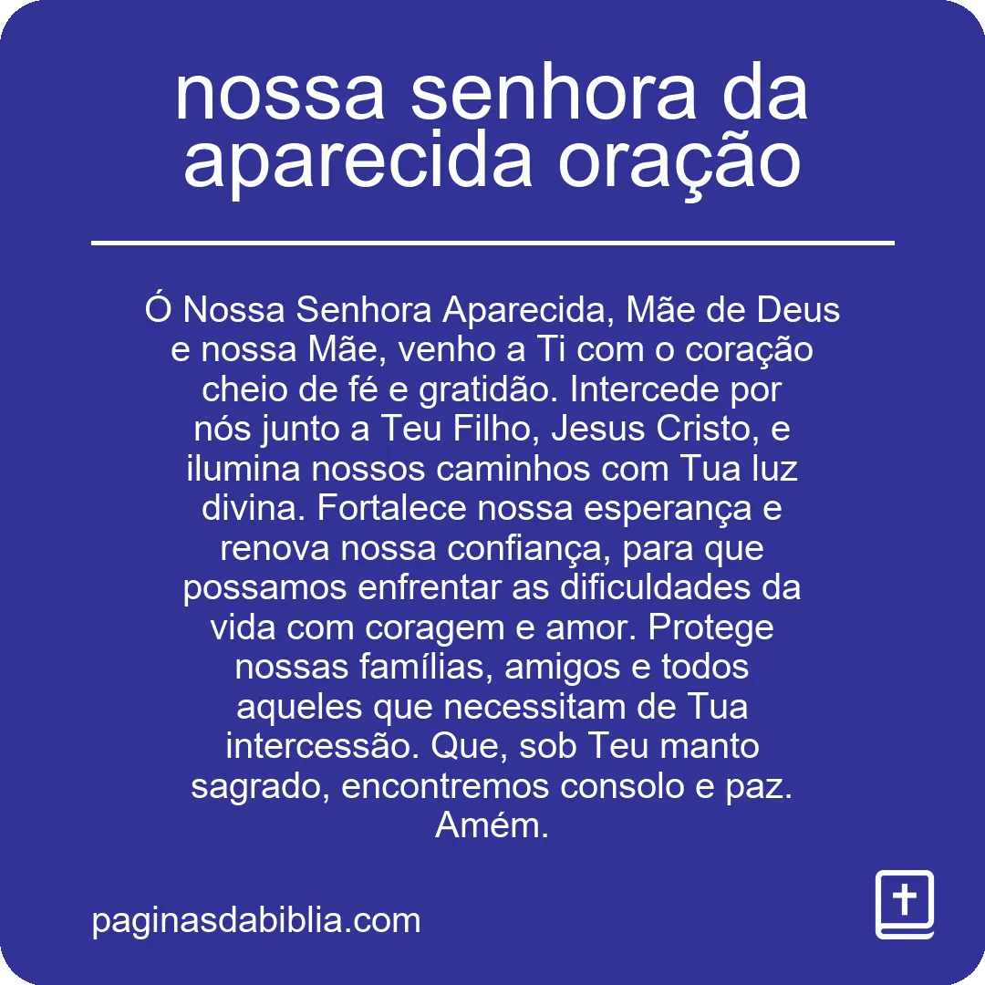 nossa senhora da aparecida oração