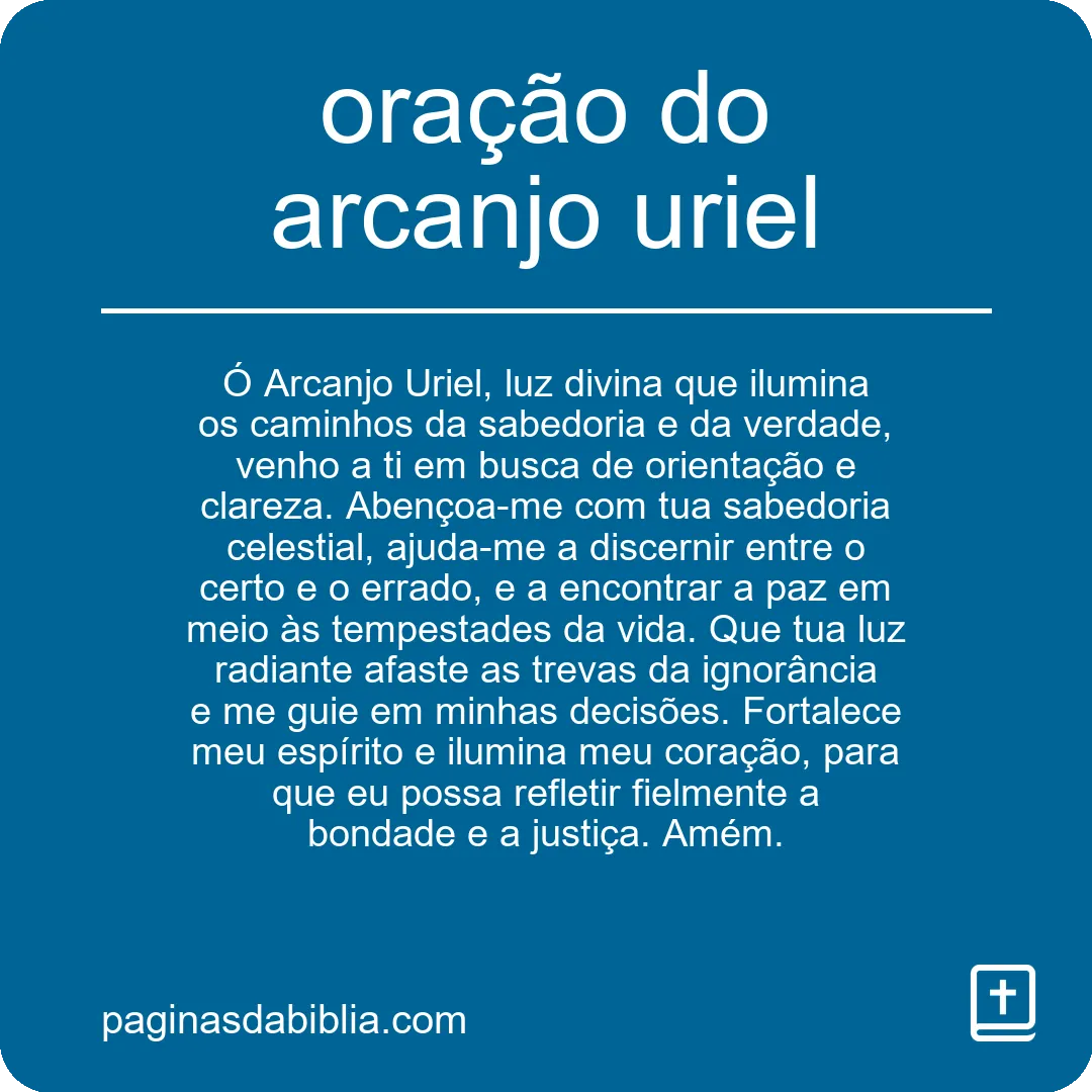 oração do arcanjo uriel