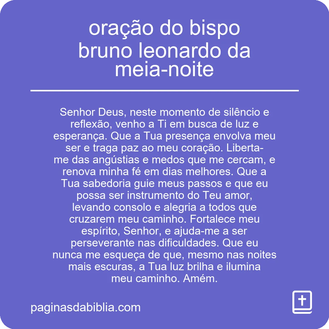 oração do bispo bruno leonardo da meia-noite