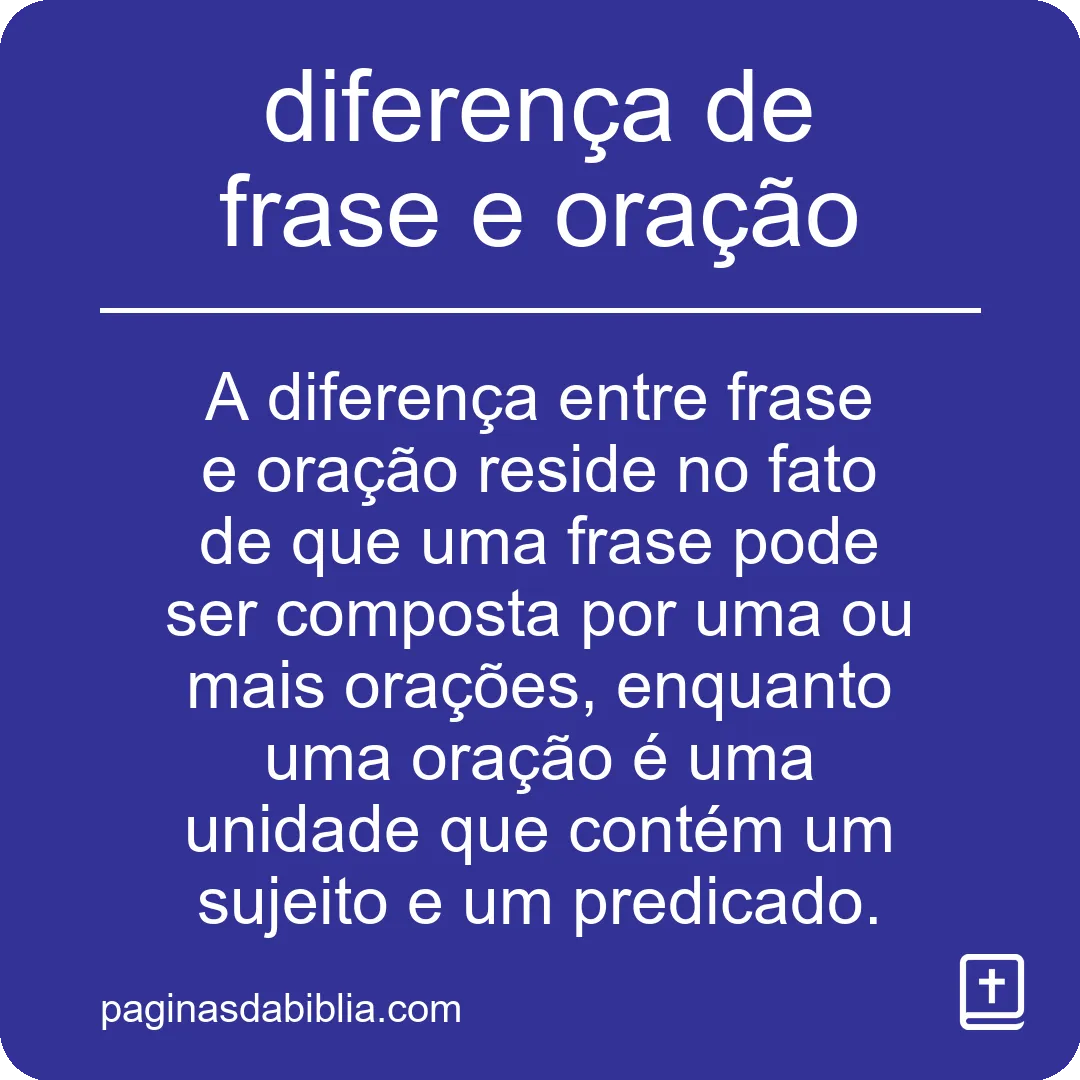 diferença de frase e oração