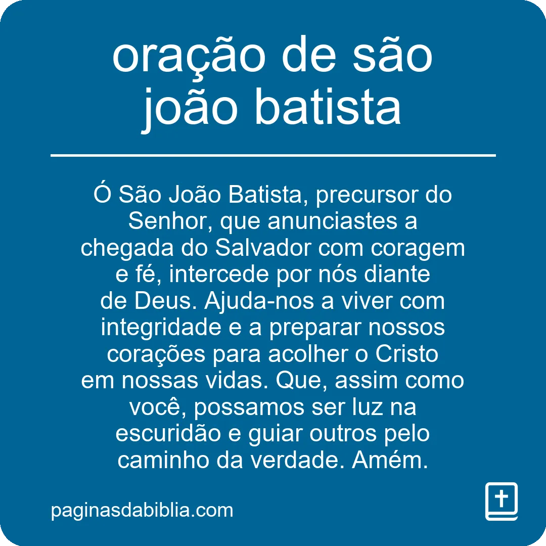 oração de são joão batista