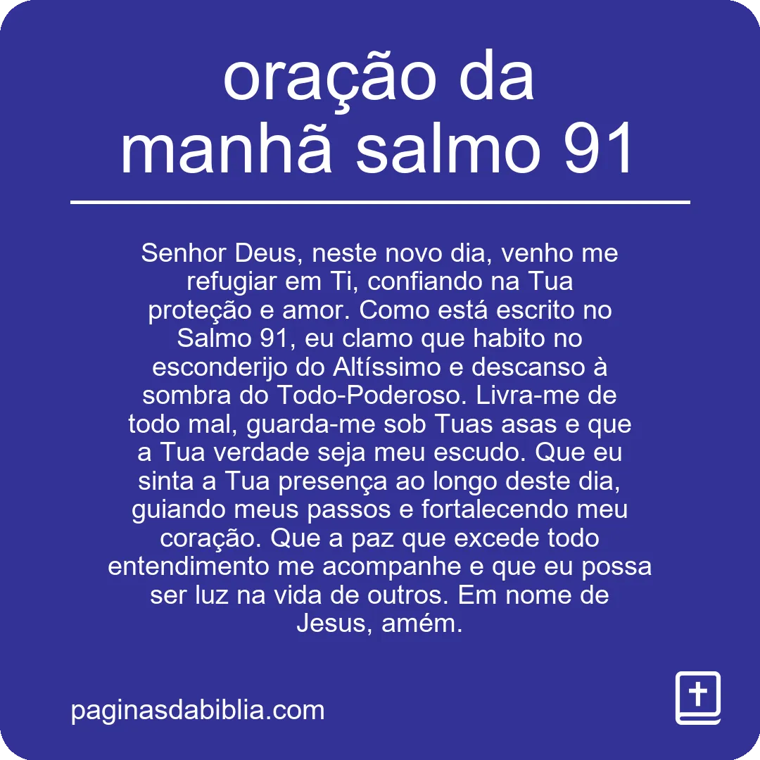 oração da manhã salmo 91