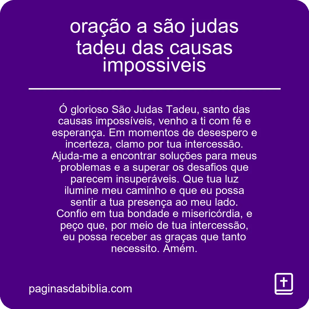 oração a são judas tadeu das causas impossiveis