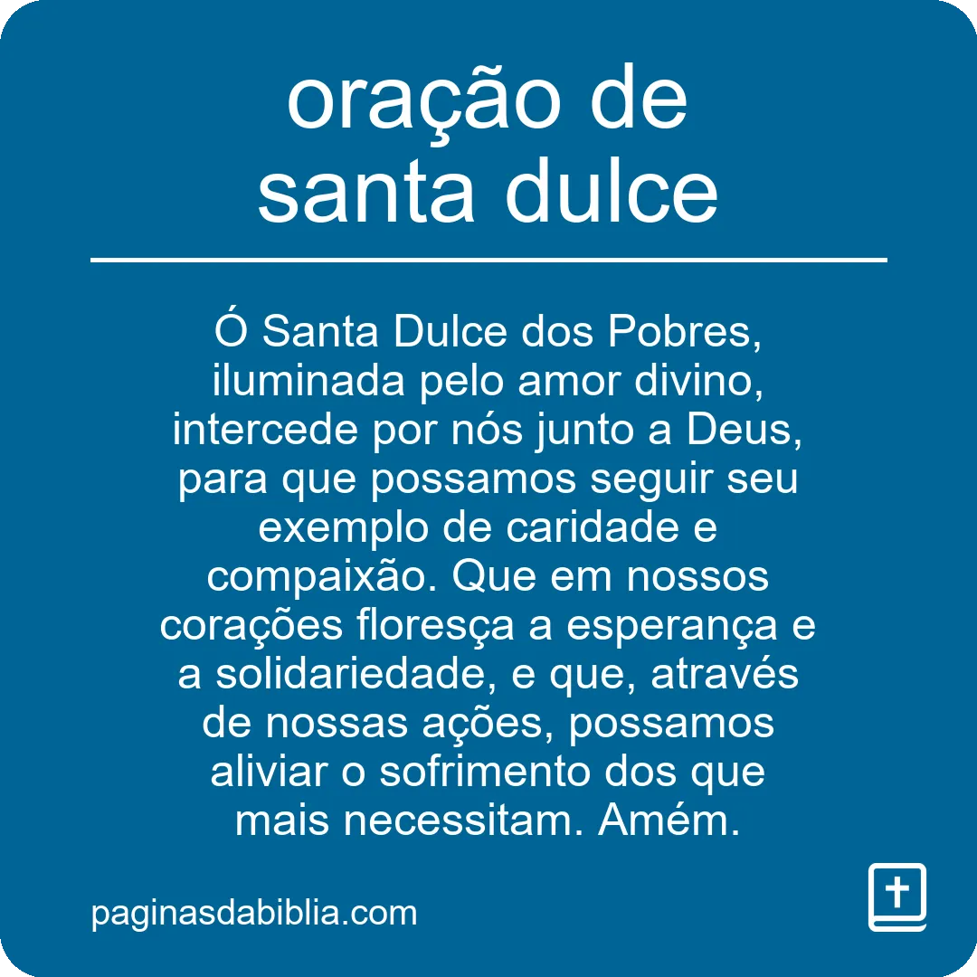 oração de santa dulce